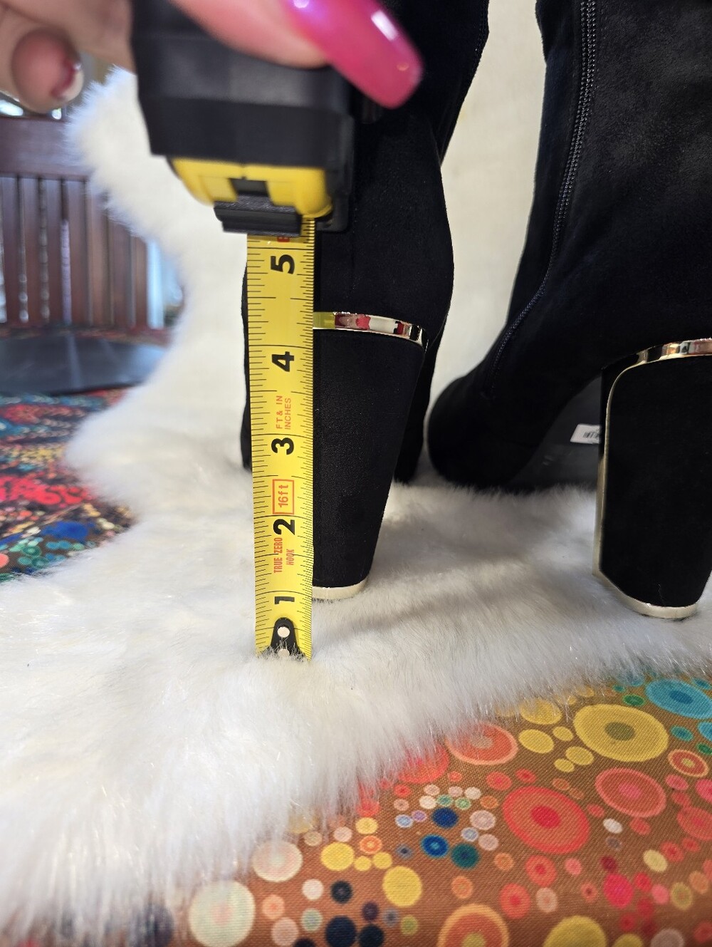 Torrid Faux Suede Metalic-Heeled Slouch Boots - Picture 9 of 16